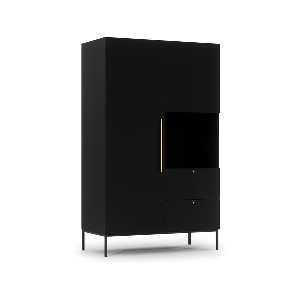 BEST MOBILIER Felicia - armoire - noir - 120x200 cm