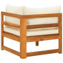 Voir la diapositive 4 : VIDAXL Canape d'angle avec coussins blanc creme Bois d'acacia solide