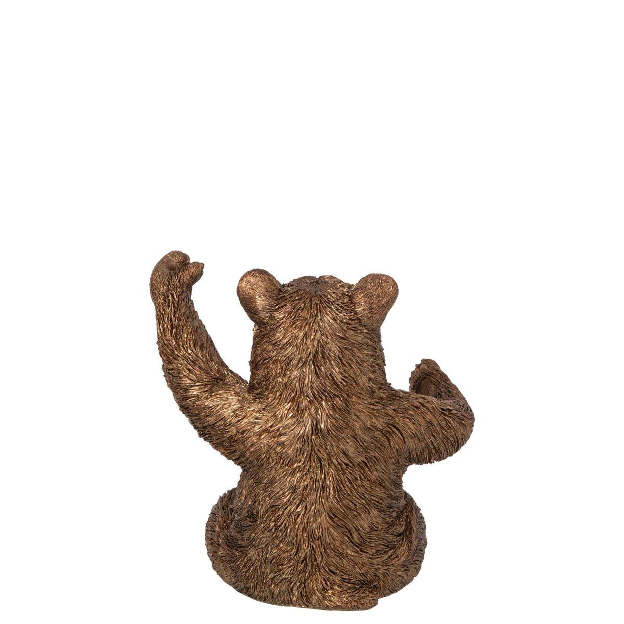 Voir la diapositive 3 : J-LINE Statuette ours porte-bouteille  olia  23cm cuivre