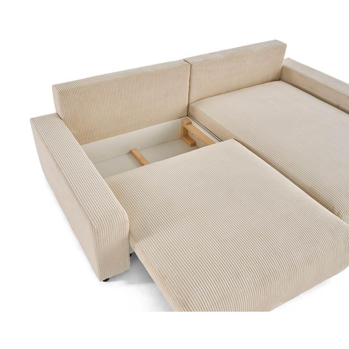 LISA DESIGN Pivoine - canapé d'angle 4 places réversible convertible avec 2 coffres en velours côtelé