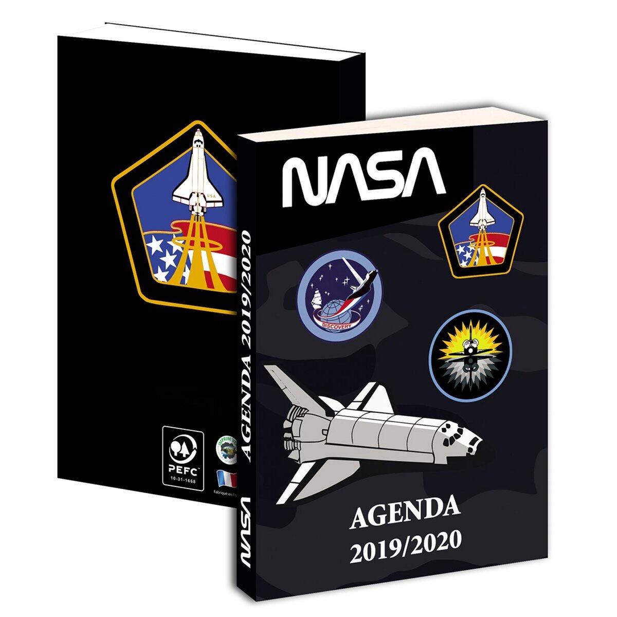 Agenda 12x17cm 1J/P couverture en carton souple NASA