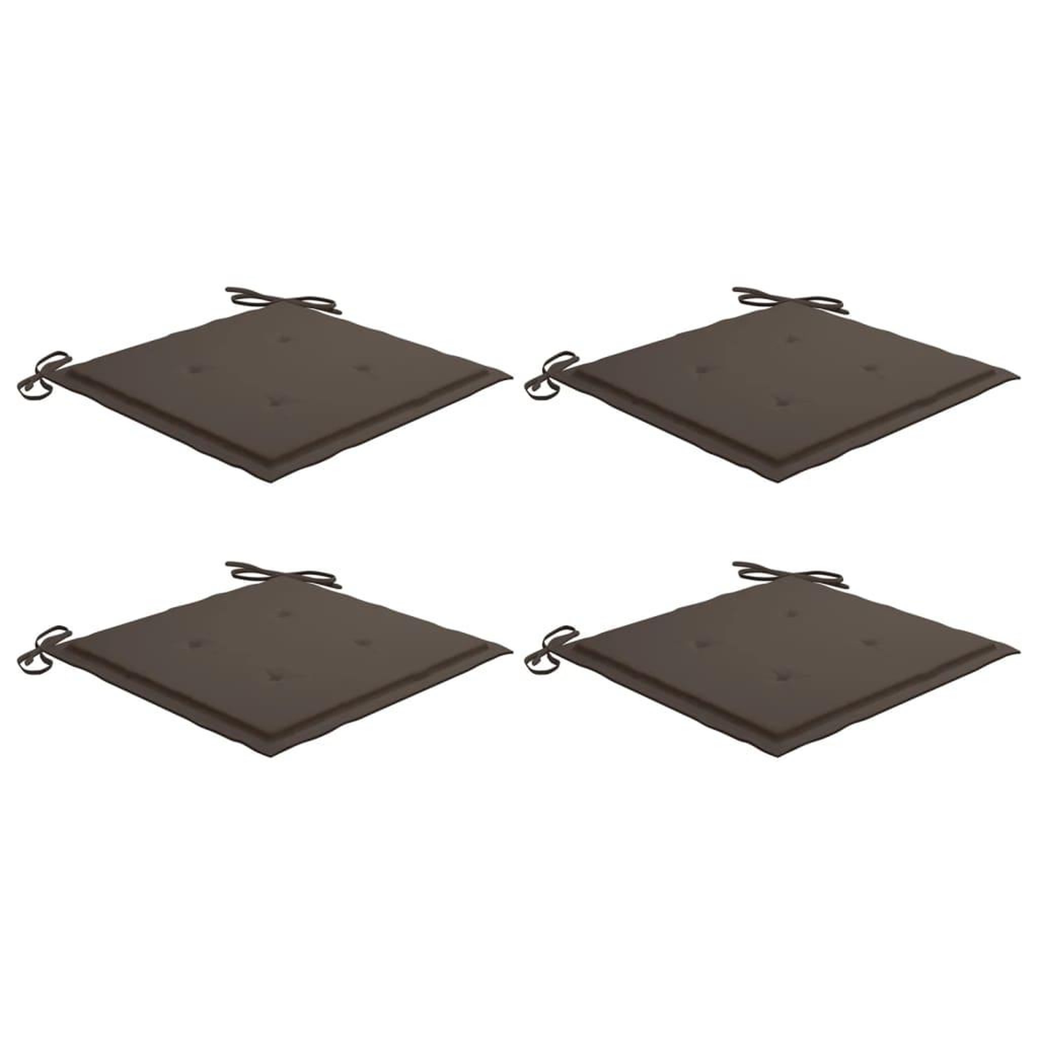 Voir la diapositive 2 : VIDAXL Coussins de chaise jardin lot de 4 taupe 40x40x3cm tissu oxford
