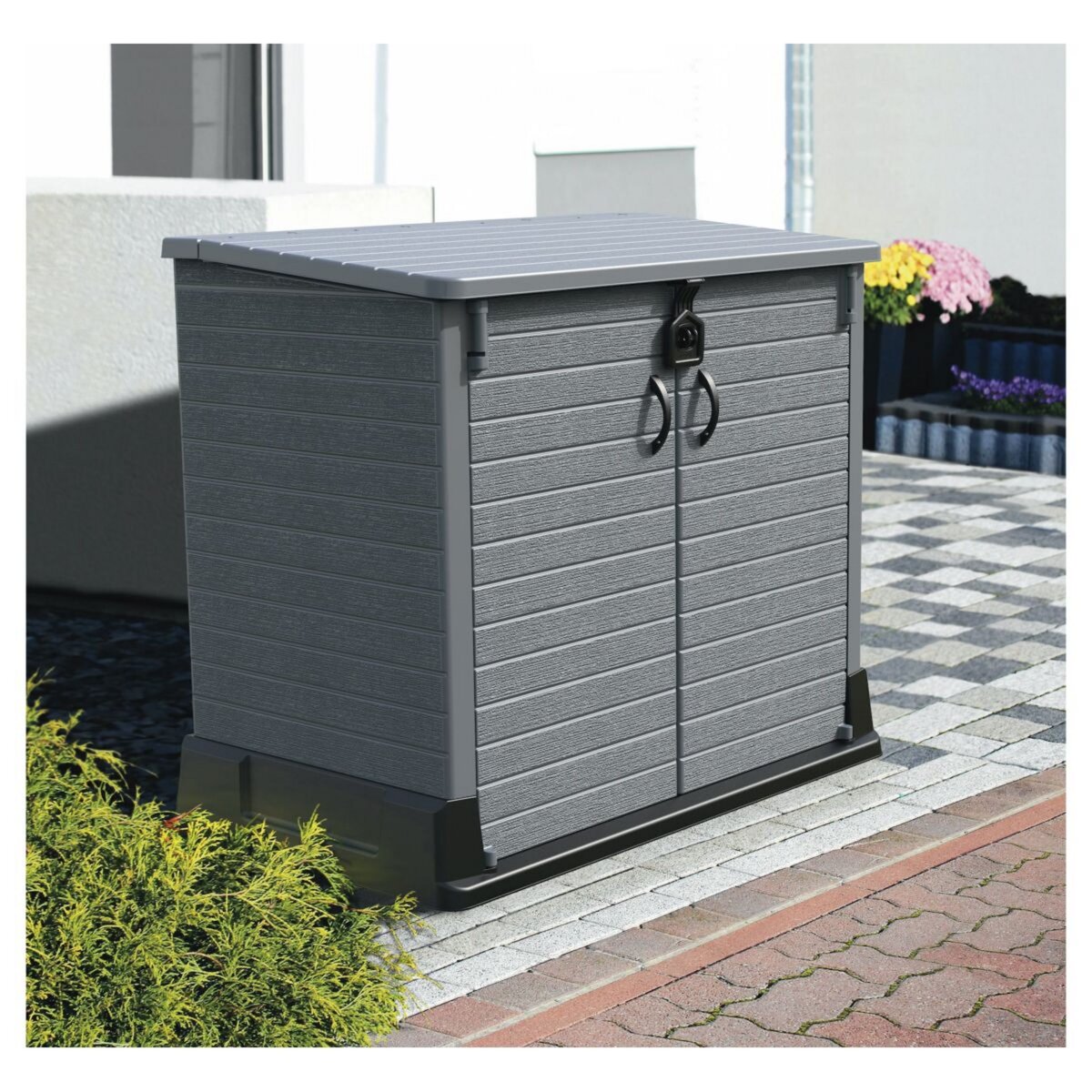 DURAMAX Armoire de rangement jardin Résine Gris 850L STOREAWAY