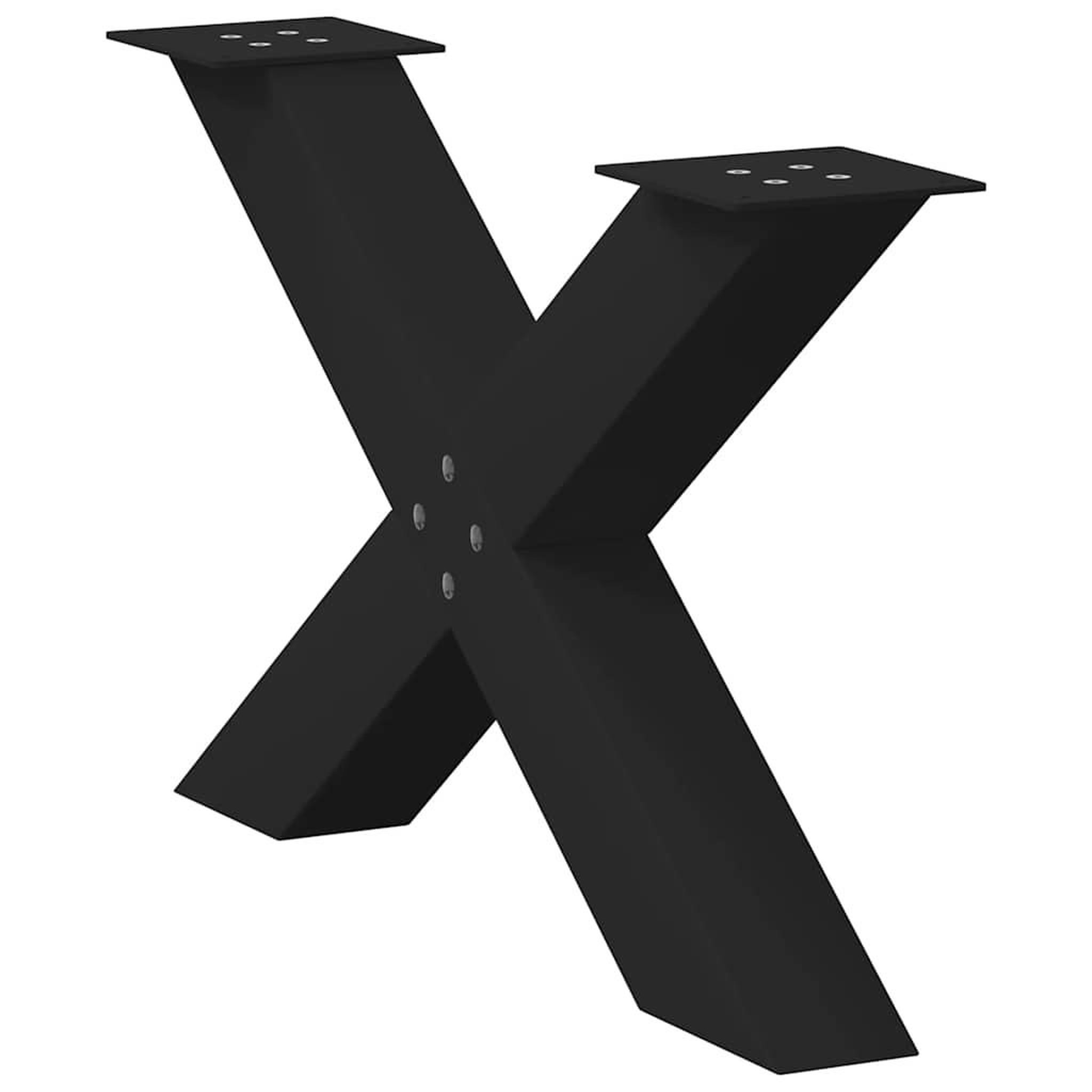 Voir la diapositive 4 : VIDAXL Pieds de table basse forme de X 2 pcs noir 70x(42-43) cm acier