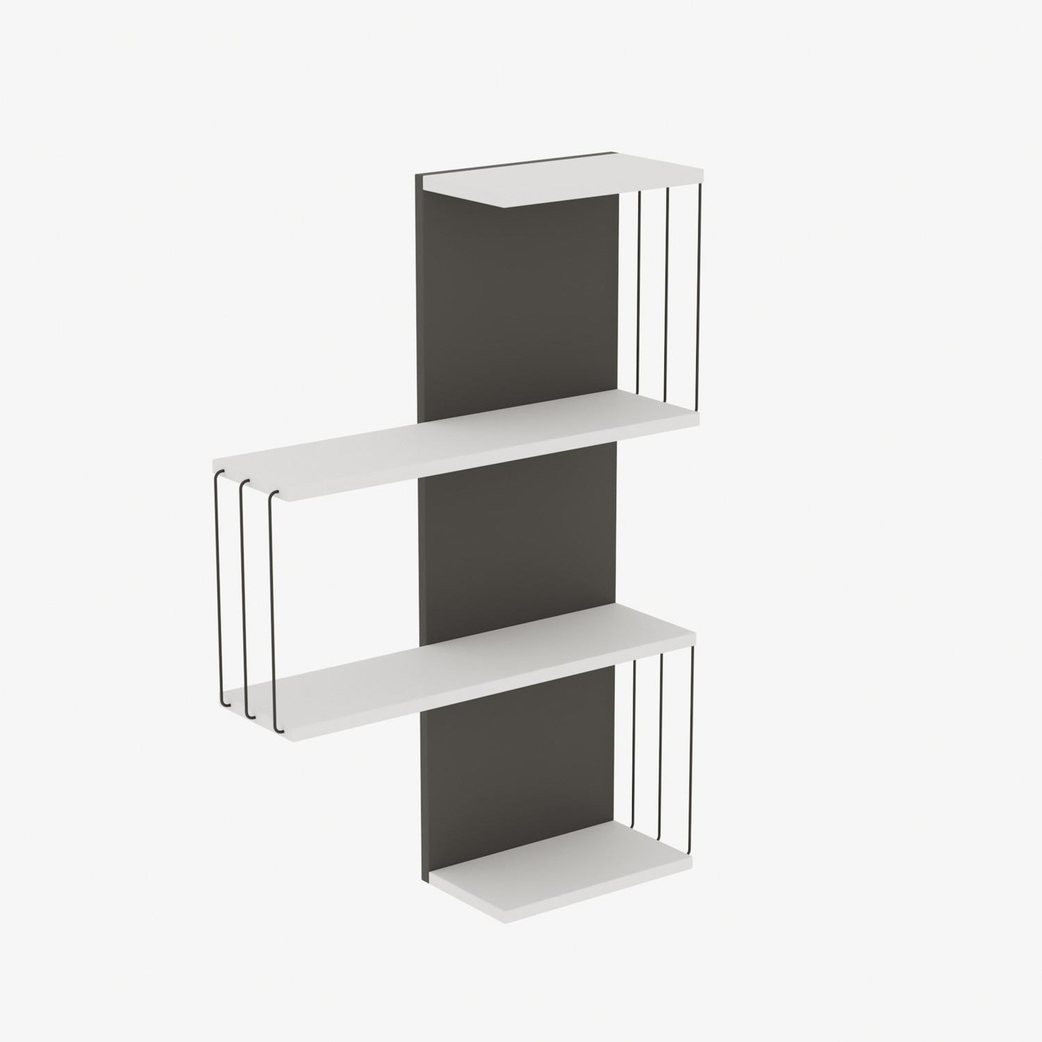 Voir la diapositive 3 : Habitat et Jardin Étagère murale en bois  cambel  - 64 x 19 x 96 cm - blanc