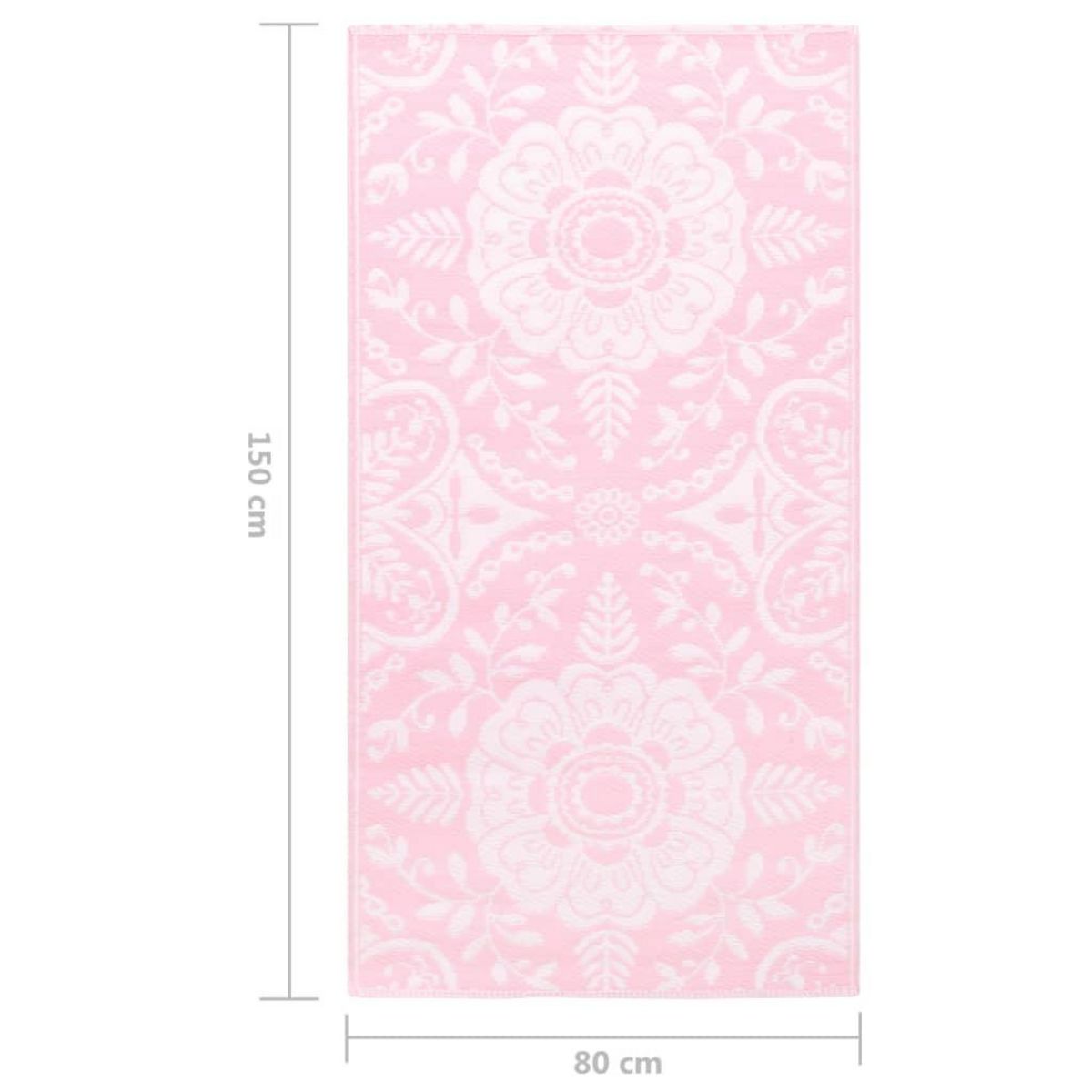 VIDAXL Tapis d'exterieur ARAKIL rose 80x150 cm PP