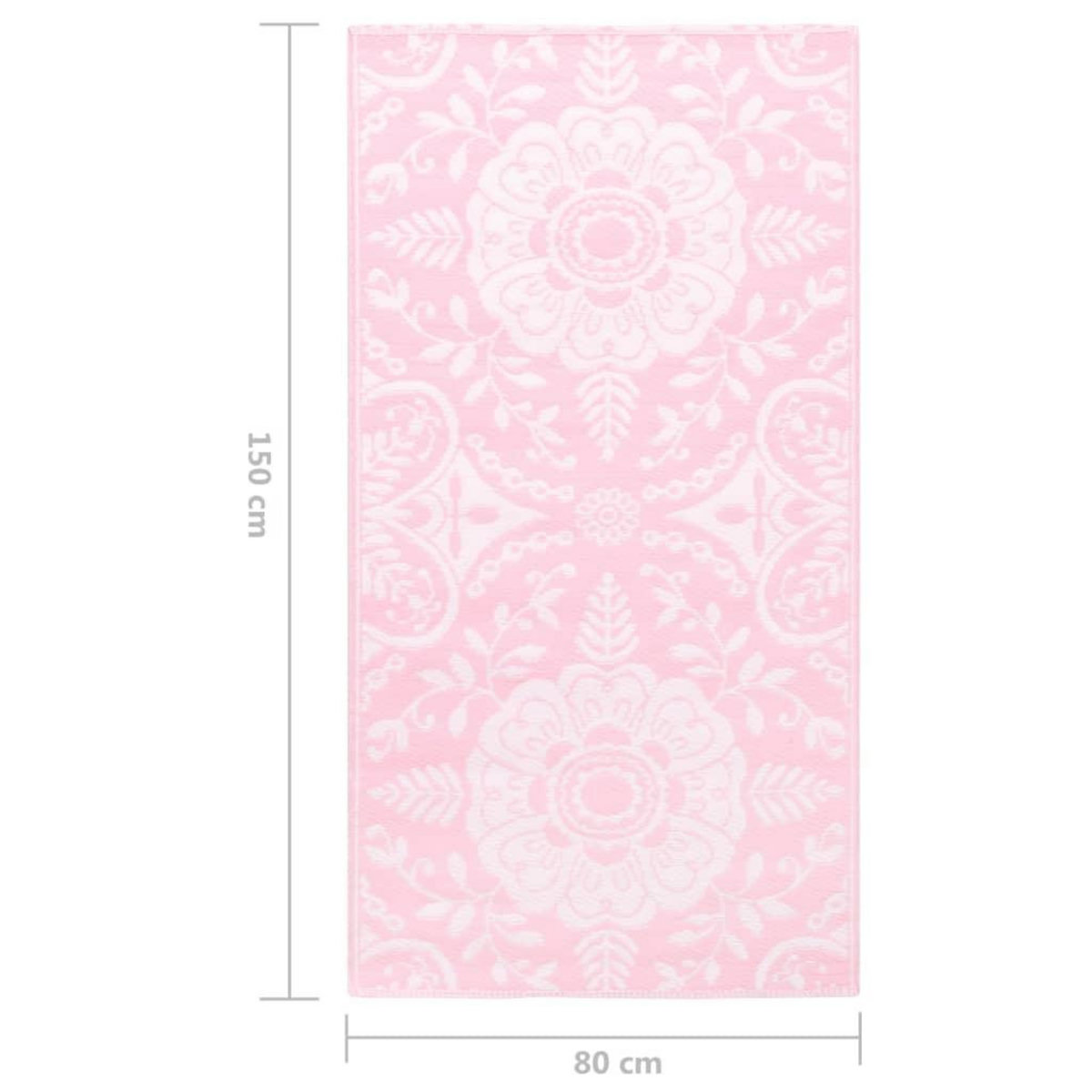 VIDAXL Tapis d'exterieur ARAKIL rose 80x150 cm PP