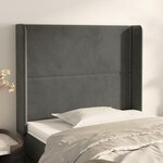 VIDAXL Tete de lit avec oreilles Gris fonce 83x16x118/128 cm Velours