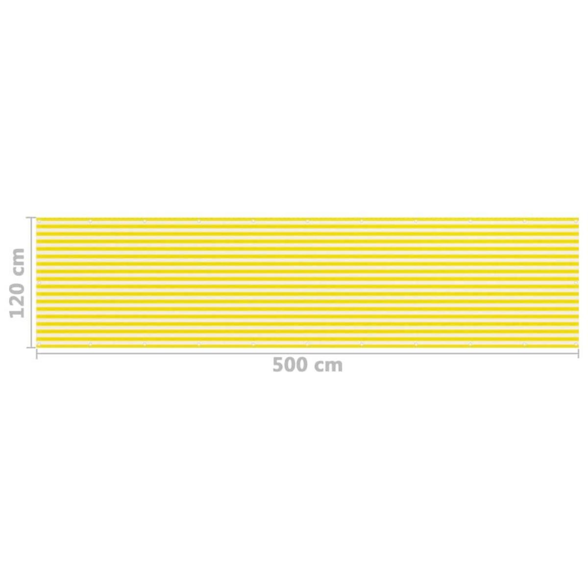 VIDAXL Ecran de balcon Jaune et blanc 120x500 cm PEHD