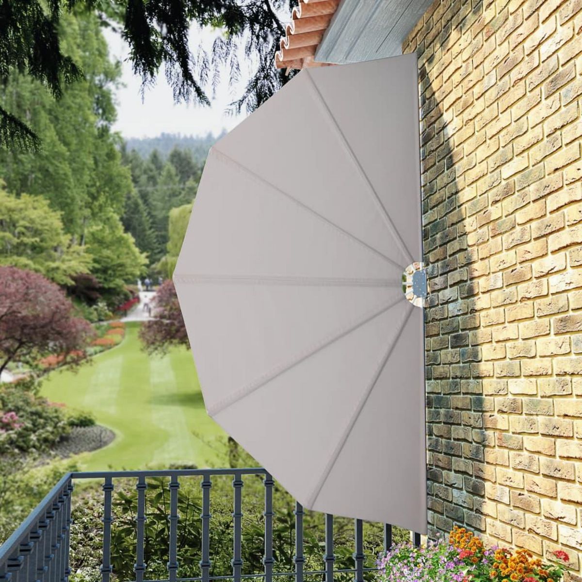 VIDAXL Auvent lateral pliable de terrasse Creme 160 cm