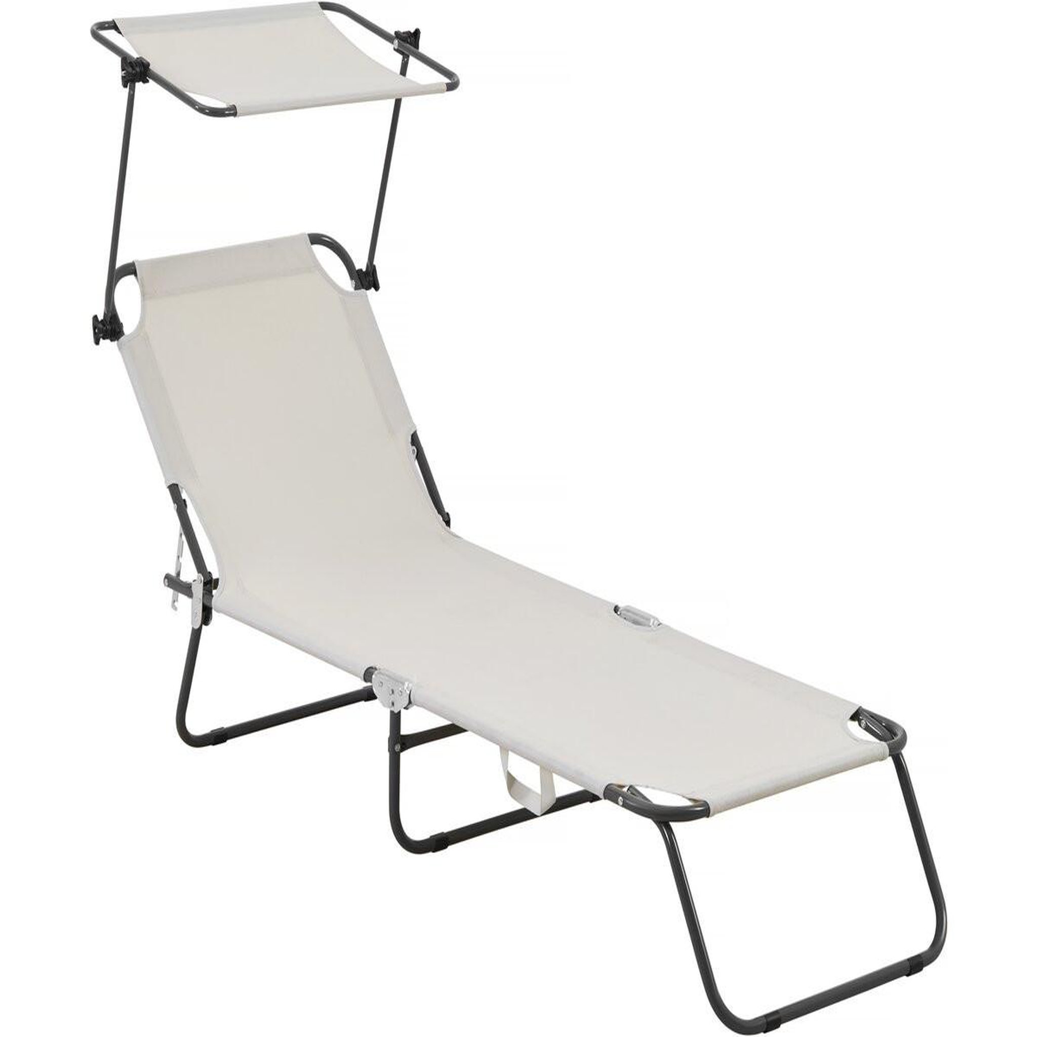 Voir la diapositive 1 : Habitat et Jardin Bain de soleil pliable  lazy  - avec pare soleil - beige
