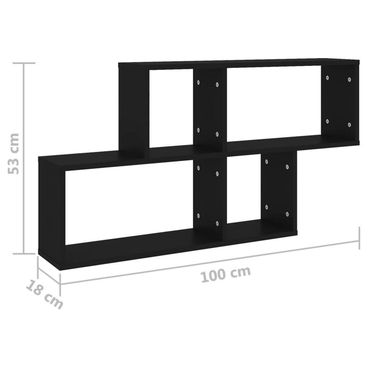 VIDAXL Etagere murale Noir 100x18x53 cm Bois d'ingenierie