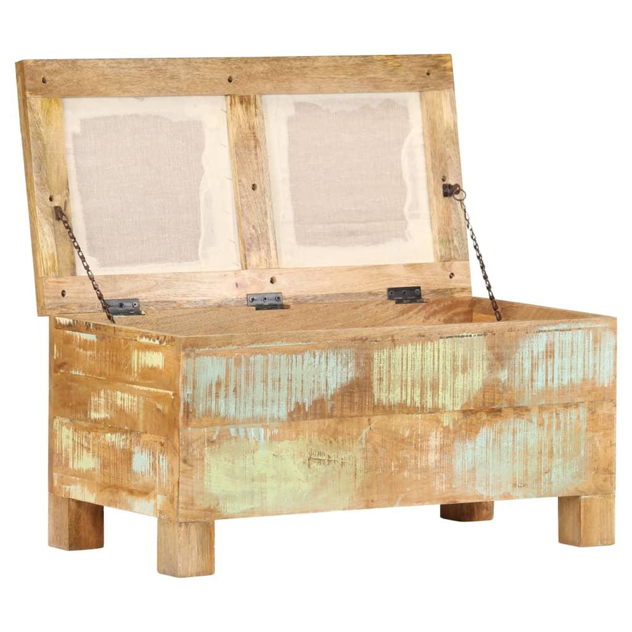 Voir la diapositive 3 : VIDAXL Banc de rangement Bois massif recycle 80 x 40 x 40 cm
