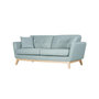 Voir la diapositive 5 : CONCEPT USINE Canapé 3 places scandinave et 2 coussins en tissu vert d'eau HOGA
