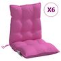 Voir la diapositive 2 : VIDAXL Coussins de chaise a dossier bas lot de 6 rose tissu oxford