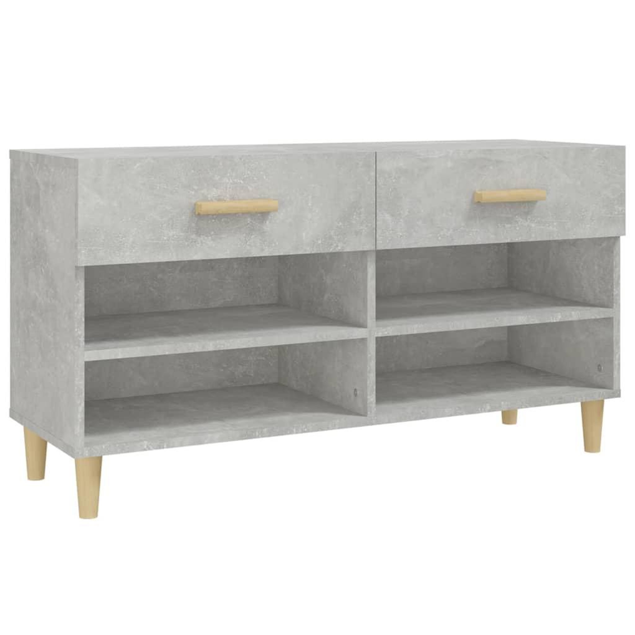 Voir la diapositive 2 : VIDAXL Armoire a chaussures Gris beton 102x35x55 cm Bois d'ingenierie