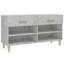 Voir la diapositive 2 : VIDAXL Armoire a chaussures Gris beton 102x35x55 cm Bois d'ingenierie