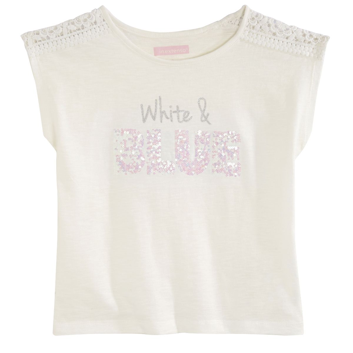 IN EXTENSO Tee shirt manches courtes sequins fille