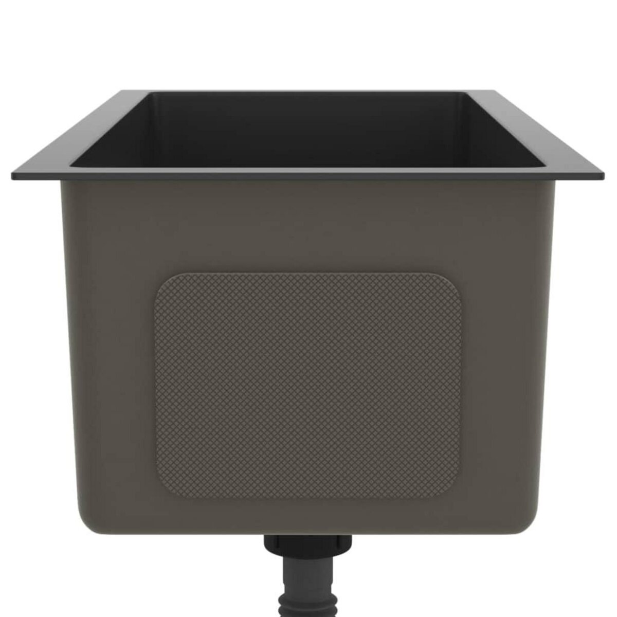 VIDAXL Evier de cuisine fait main Noir Acier inoxydable