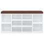 Voir la diapositive 4 : VIDAXL Banc a chaussures Blanc brillant 103x30x48 cm Bois d'ingenierie