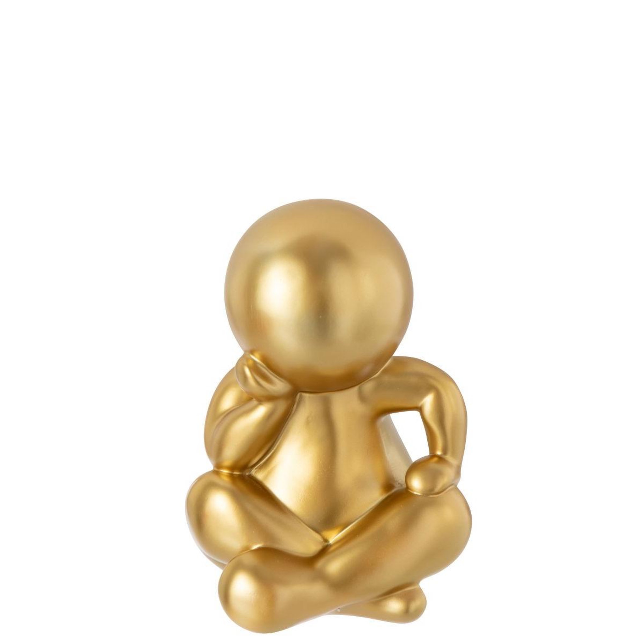 Voir la diapositive 2 : J-LINE Statuette marcel assis  dannie  35cm doré