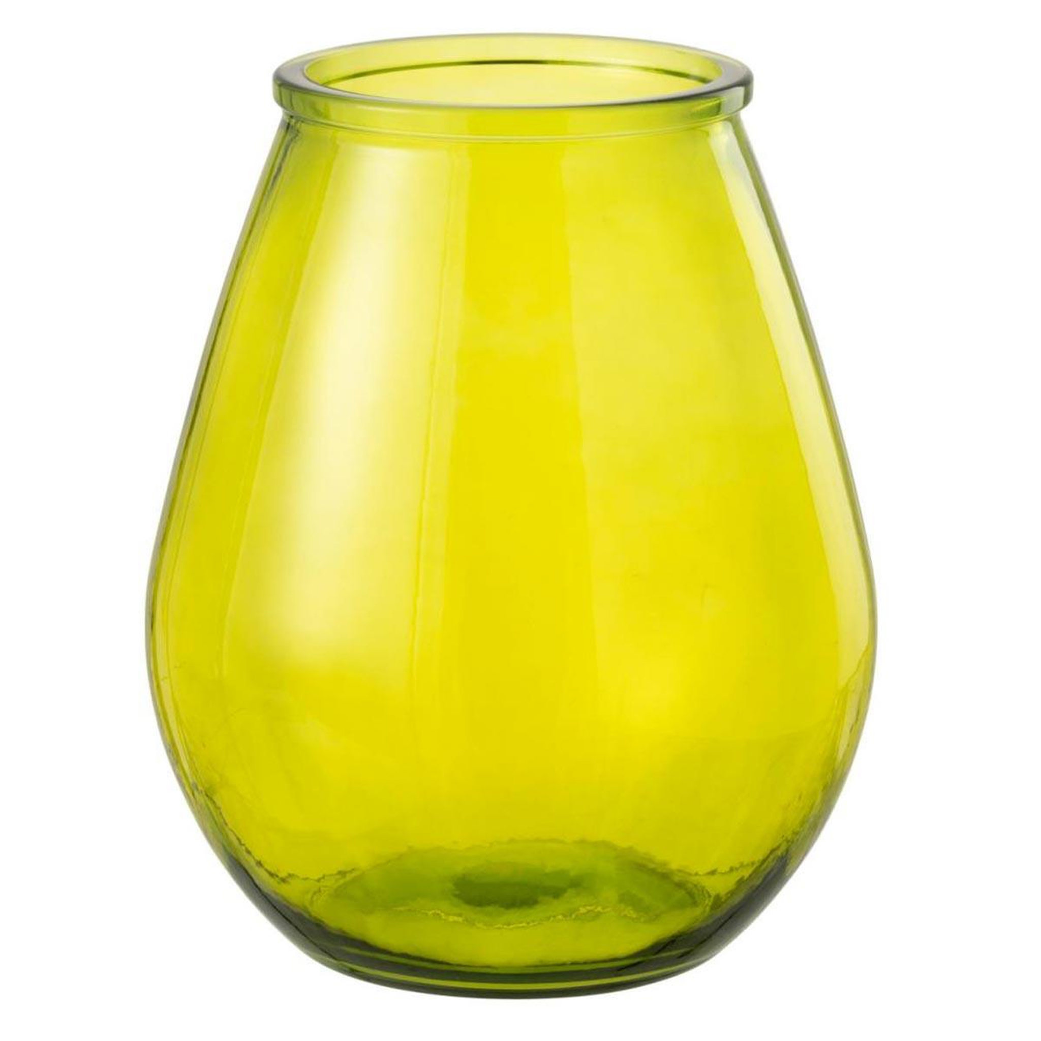 J-LINE Vase déco en verre  stripe  35cm jaune