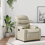 VIDAXL Fauteuil inclinable Creme Similicuir