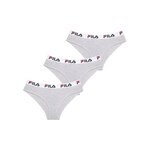 FILA Lot de 3 culottes femme en coton FU6043 couleur grise. Coloris disponibles : Gris