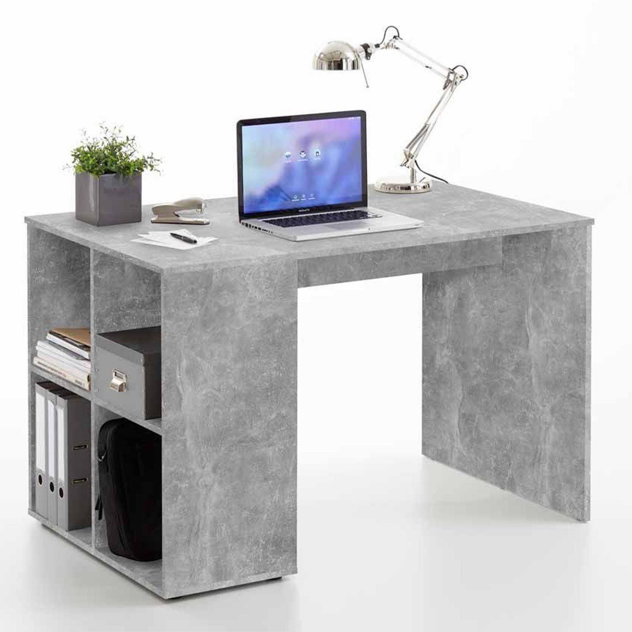 Voir la diapositive 2 : Paris Prix Bureau & étagère design  trent  117cm gris