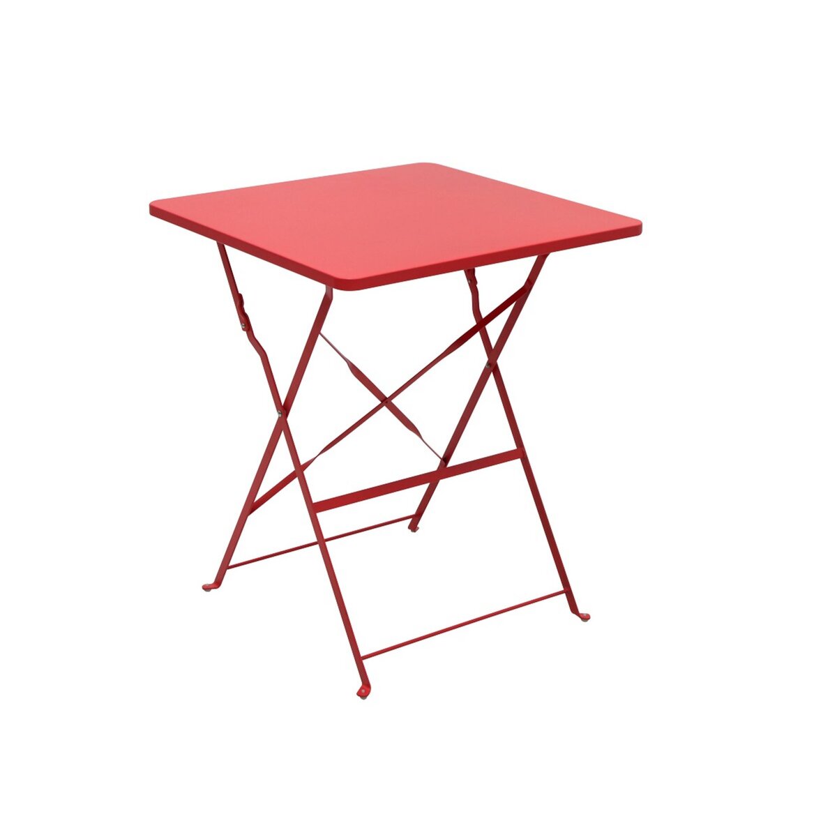GARDENSTAR Table de jardin pliante 60x60cm acier rouge POP