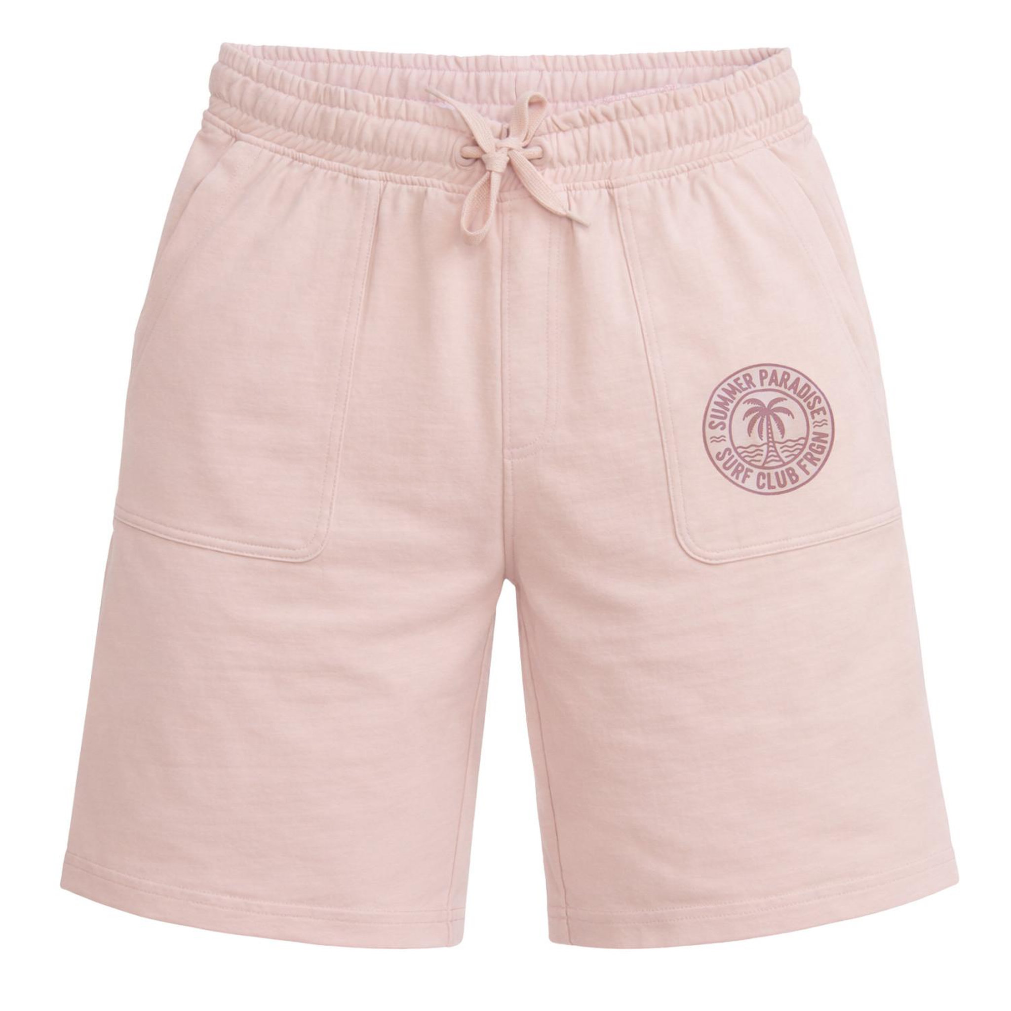 FREEGUN Short homme en french terry 280 GSM avec broderie Paradise. Coloris disponibles : Rose
