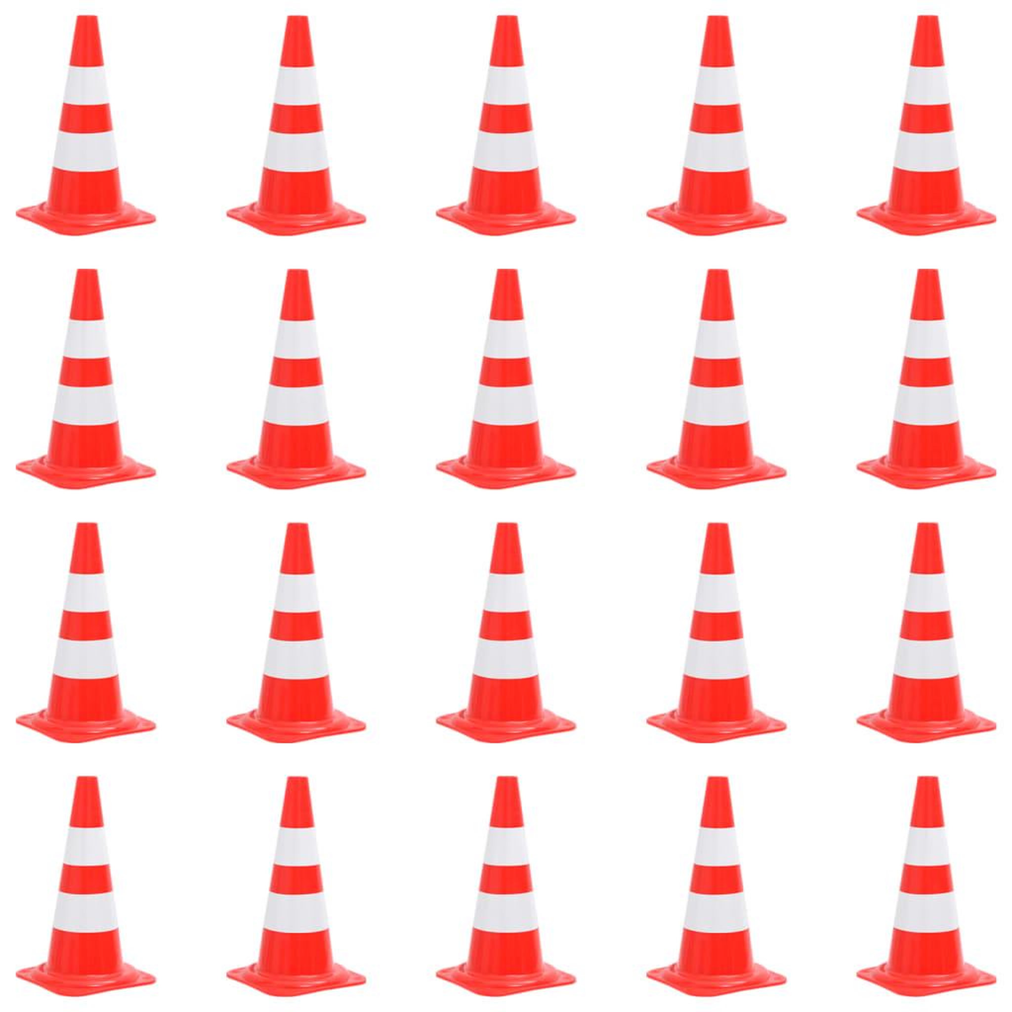 VIDAXL Cones de signalisation reflechissants 20pcs Rouge et blanc 50cm