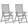 Voir la diapositive 2 : VIDAXL Chaises inclinables de jardin lot de 4 et coussins Bois acacia