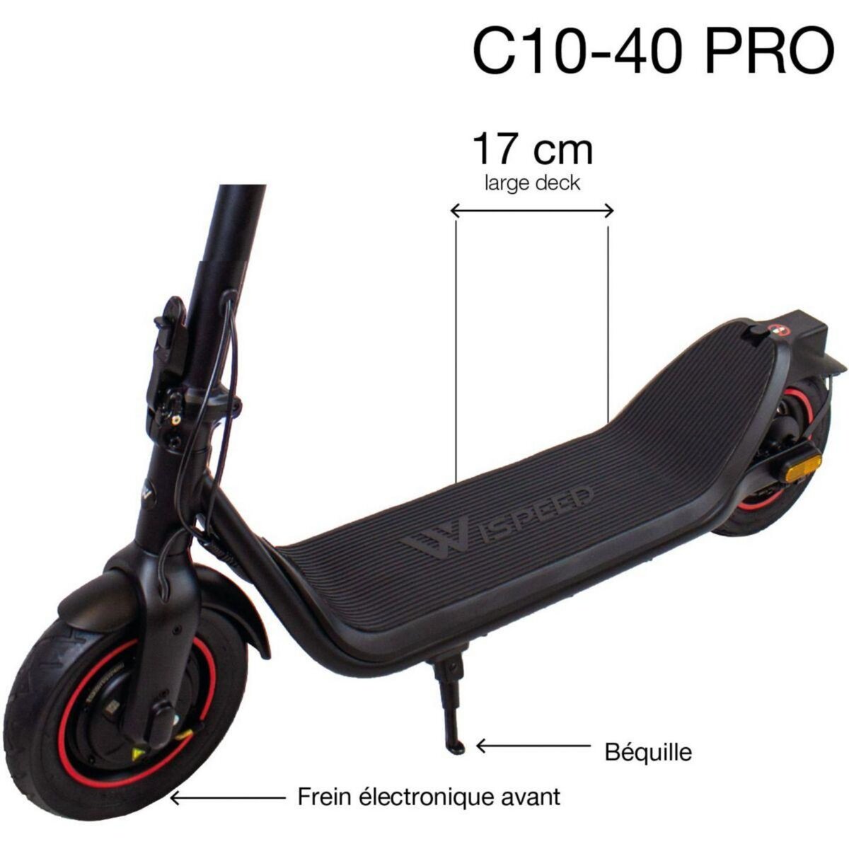 WISPEED Trottinette électrique C10-40 Pro Noir
