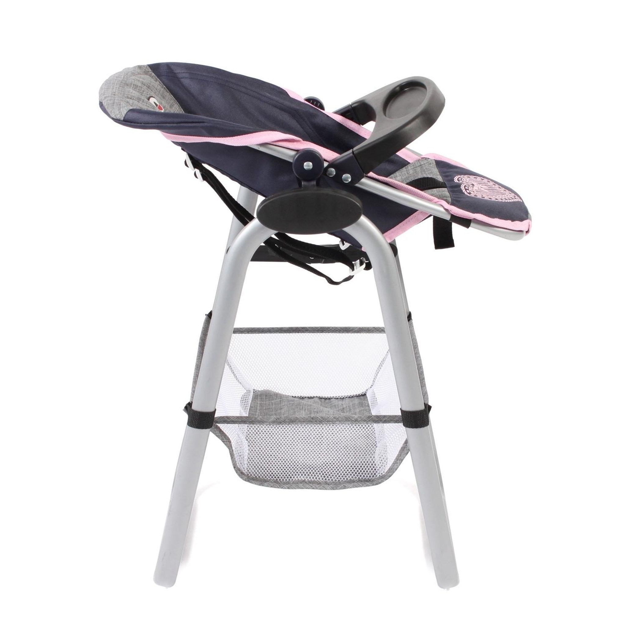 Voir la diapositive 2 : BAYER CHIC 2000 Chaise haute pour poupées, bleu foncé - anthracite - rose