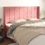 VIDAXL Tete de lit avec oreilles Rose 203x16x118/128 cm Velours