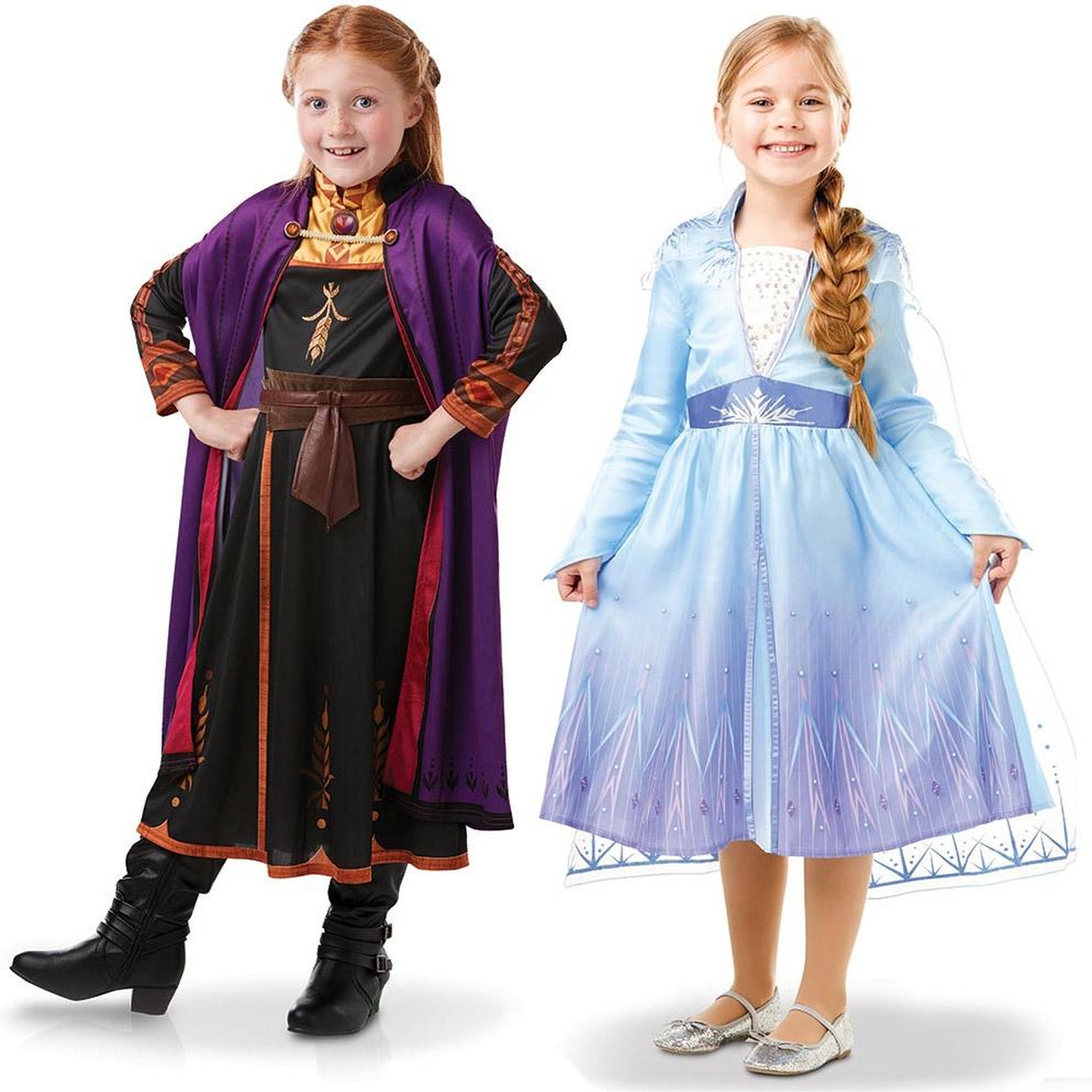 Voir la diapositive 1 : Rubie's Coffret Bi-pack Déguisements Classiques Elsa et Anna La Reine des Neiges 2 - Frozen 2 - 3/4 ans (96 à 104 cm)