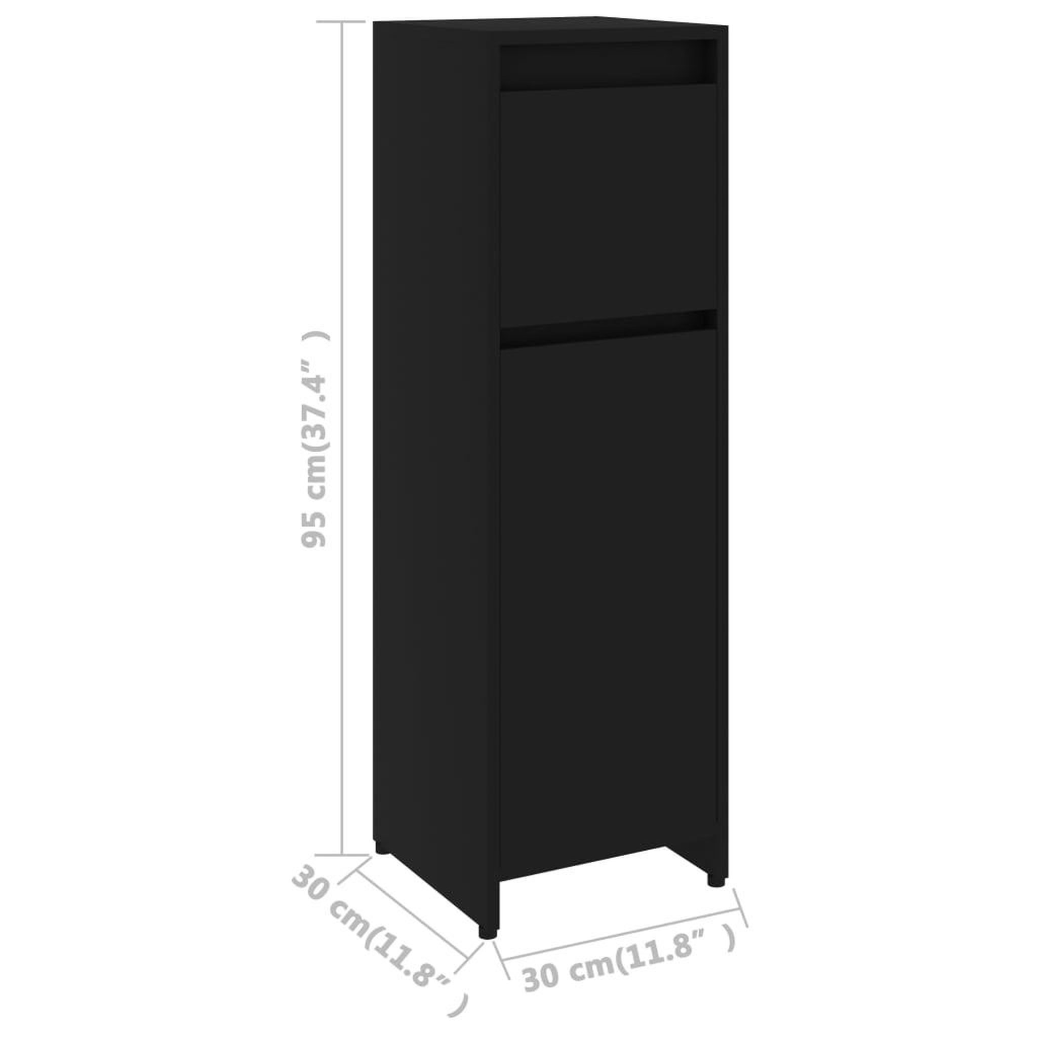 Voir la diapositive 6 : VIDAXL Armoire de salle de bain Noir 30x30x95 cm Bois d'ingenierie