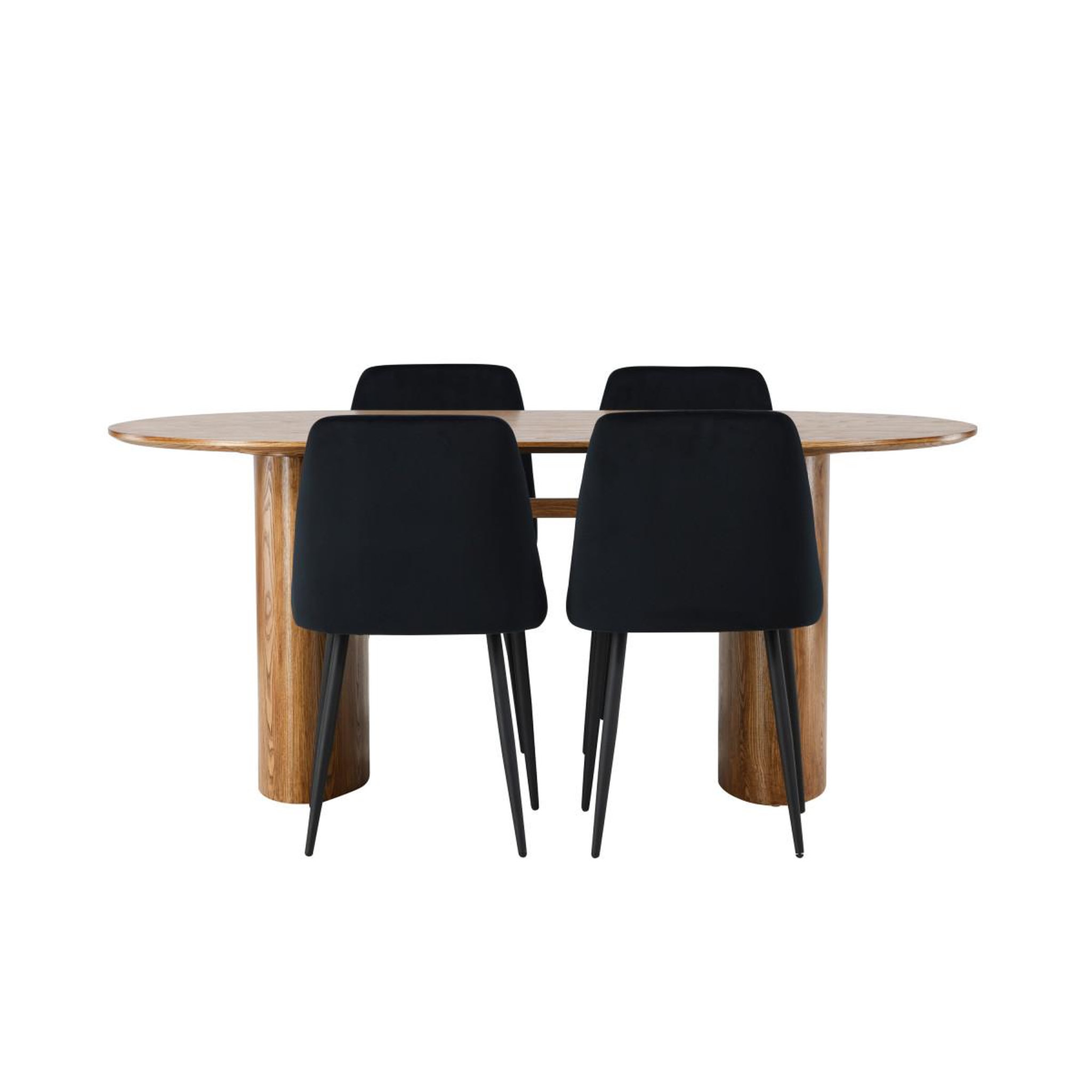 Voir la diapositive 2 : Paris Prix Ensemble table à manger & 4 chaises  isolde & night  180cm naturel & noir