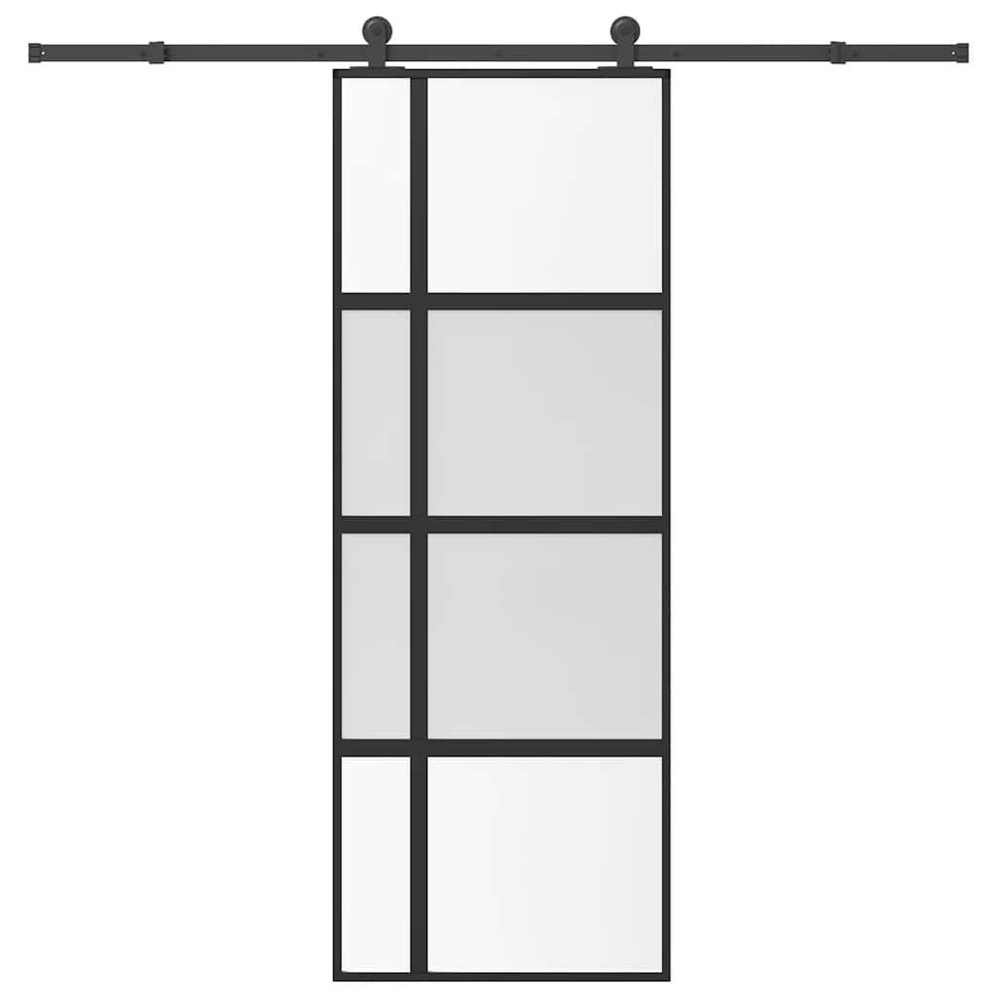 VIDAXL Porte coulissante kit de quincaillerie trempe verre aluminium