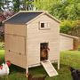Voir la diapositive 2 : ID MARKET Poulailler chalet XL pour poules avec pondoir en bois
