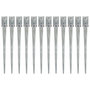 Voir la diapositive 1 : VIDAXL Piquets au sol 12 pcs Argente 9x9x90 cm Acier galvanise