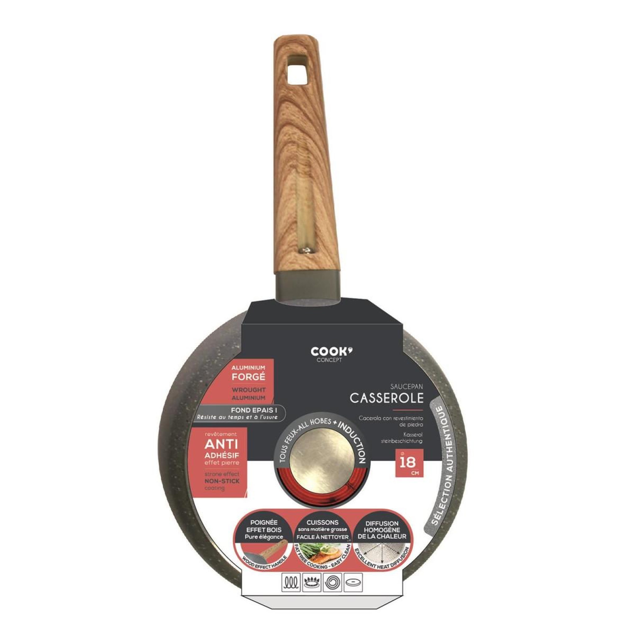 Voir la diapositive 4 : COOK CONCEPT Casserole aluminium  forgé  18cm gris