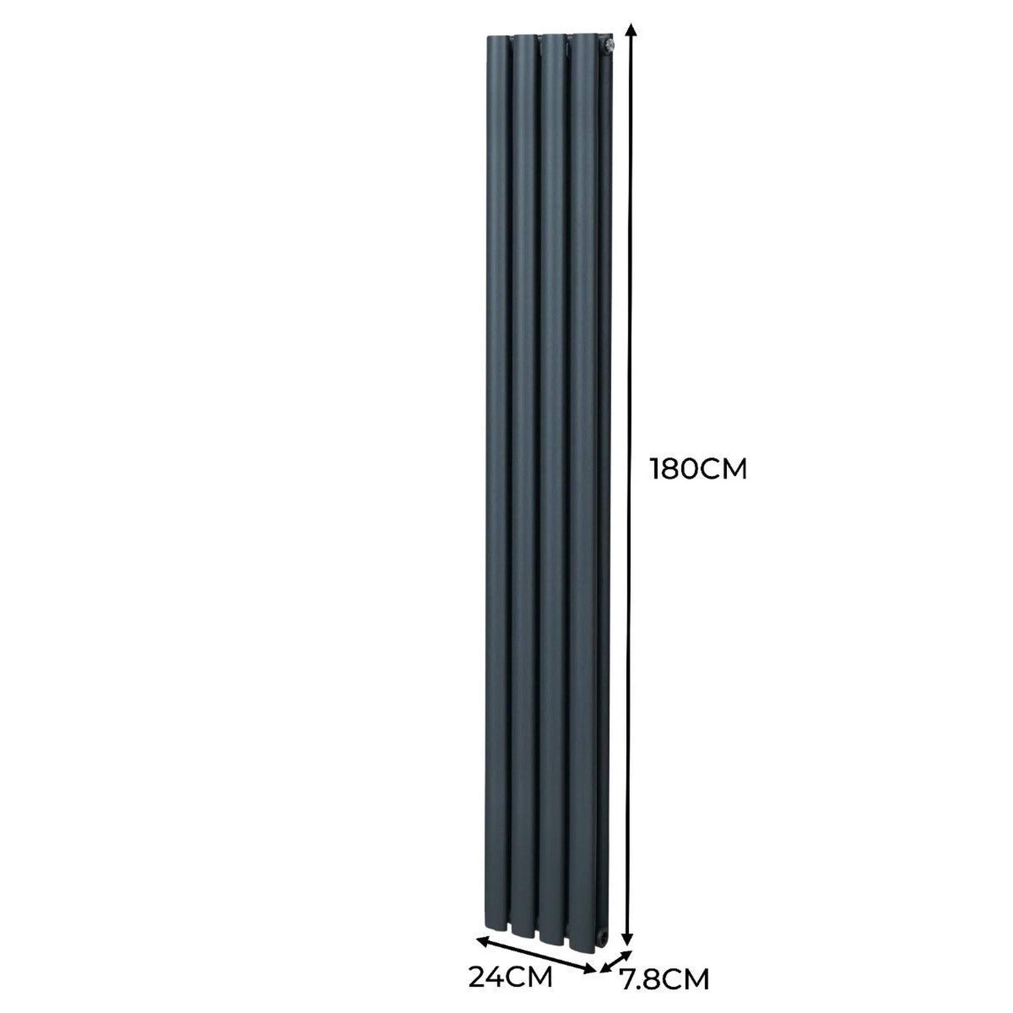 Voir la diapositive 5 : MONSTERSHOP Radiateur à colonnes ovales & robinet, 2 panneaux - 1800 x 240 mm