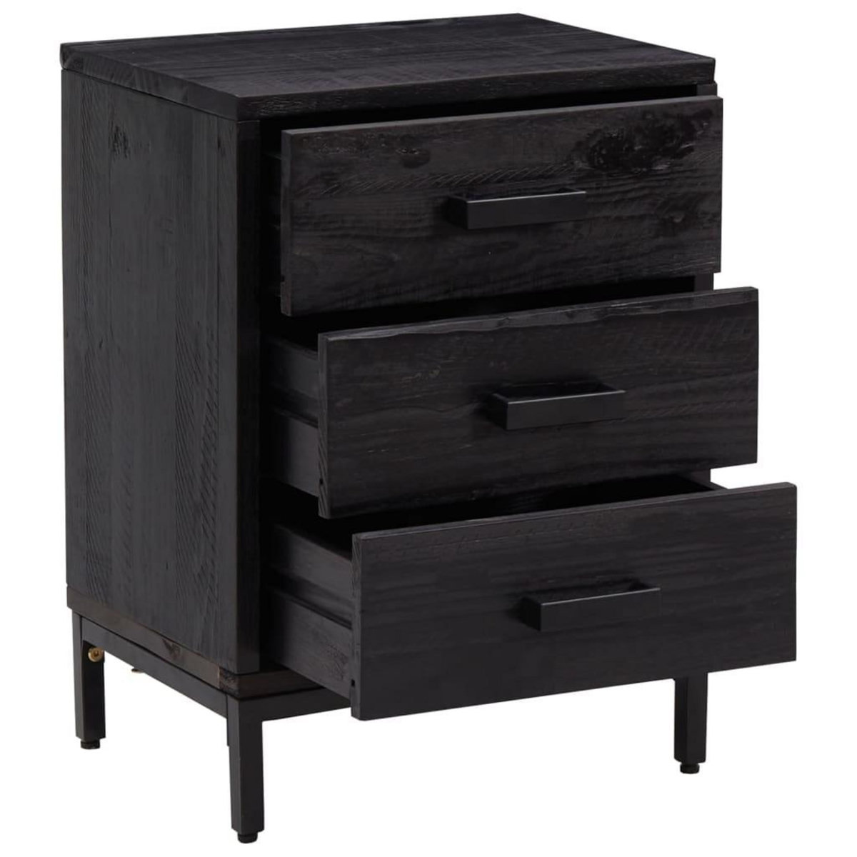 VIDAXL Table de chevet Noir 40x30x55 cm Bois de pin massif