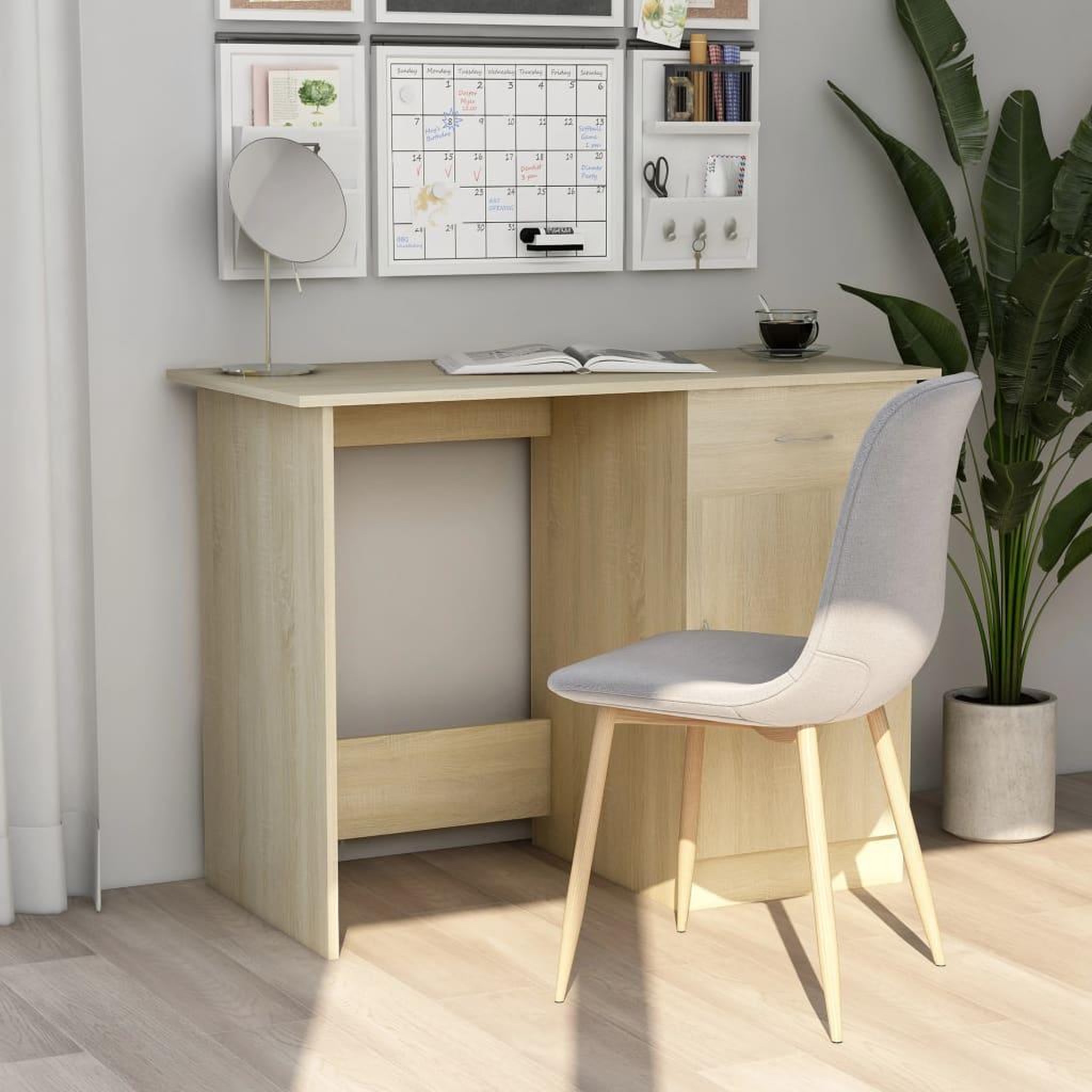 Voir la diapositive 1 : VIDAXL Bureau Chene sonoma 100x50x76 cm Bois d'ingenierie