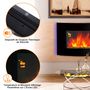 Voir la diapositive 5 : HOMCOM Cheminée électrique murale éclairages latéraux LED design avant-gardiste affichage LED avec télécommande et minuterie 1000/2000 W luminosité réglable noir