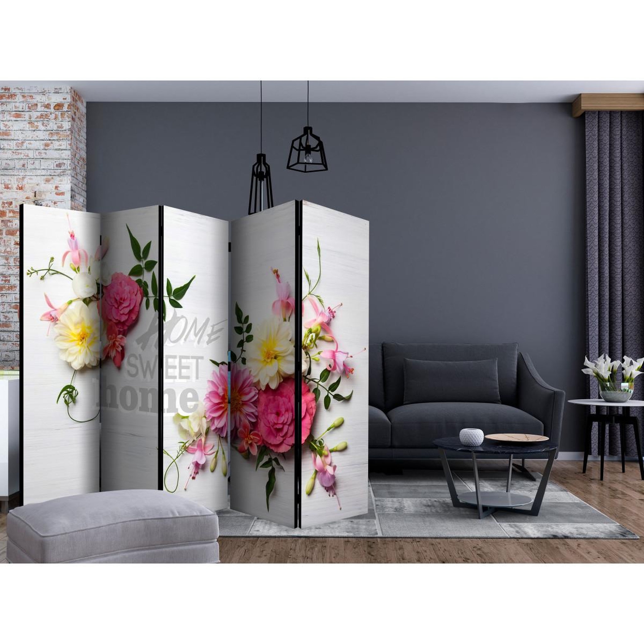 Voir la diapositive 2 : Paris Prix Paravent 5 volets  spring house  172x225cm