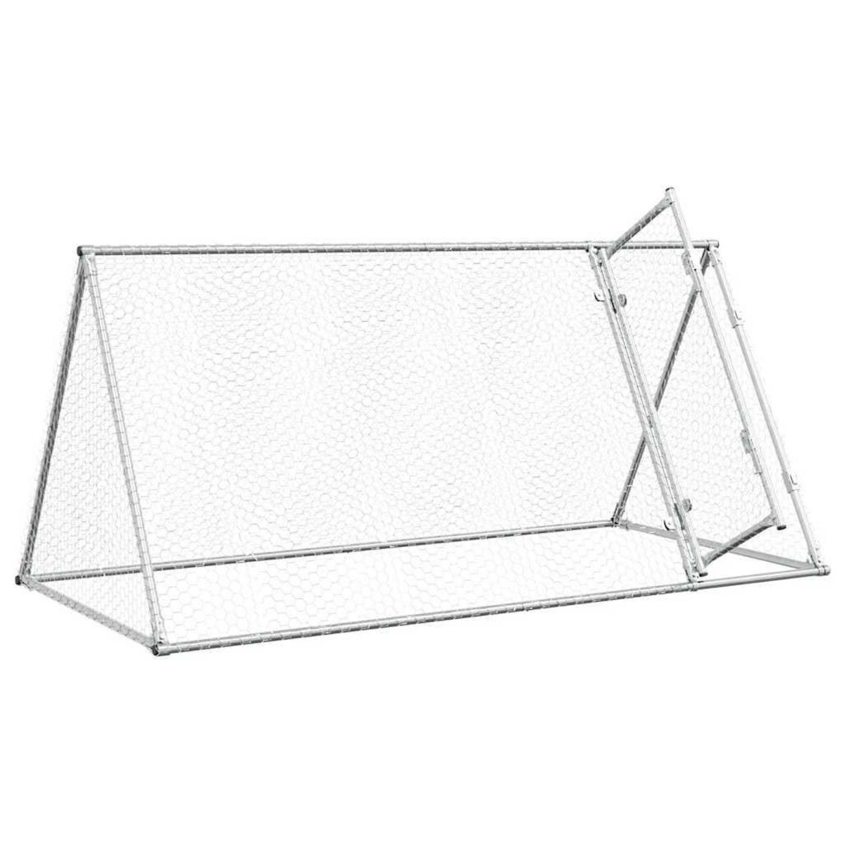 VIDAXL Cage pour poules argente 200x105x91 cm acier galvanise