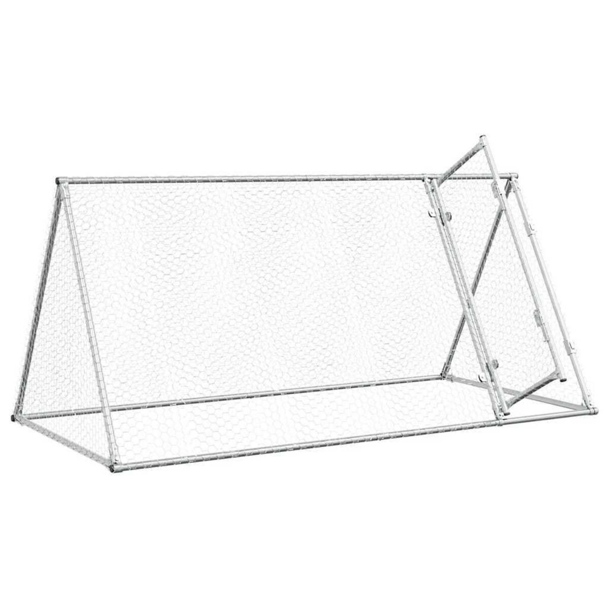 VIDAXL Cage pour poules argente 200x105x91 cm acier galvanise